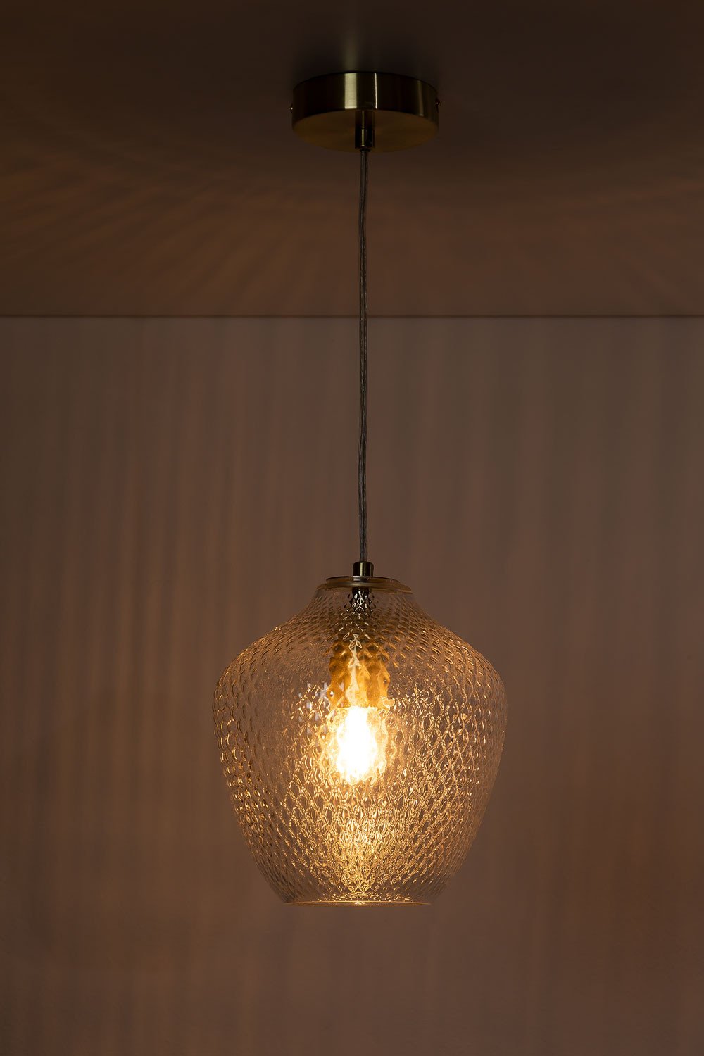 Taylor iron and glass ceiling lamp, gallery image 4