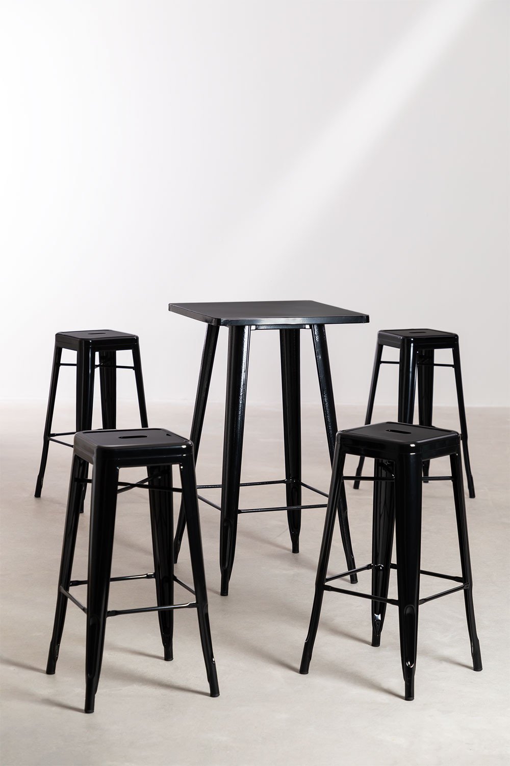 Set of  4 Steel Stools & High Table  LIX, gallery image 2