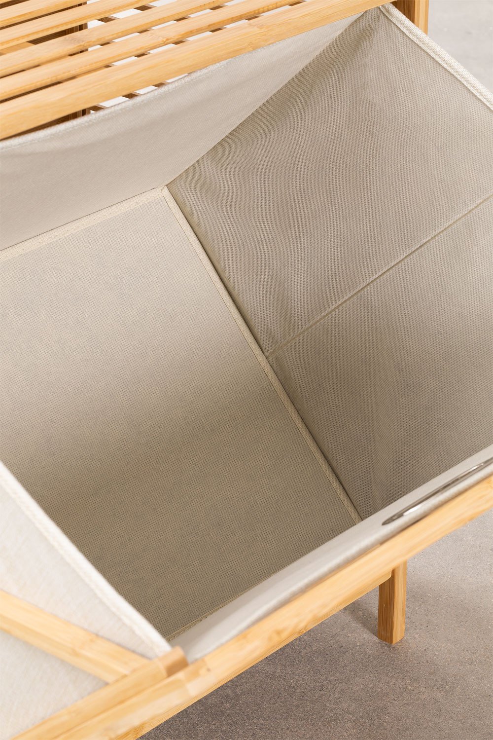 Bamboo Laundry Basket with Shelf Lauren SKLUM