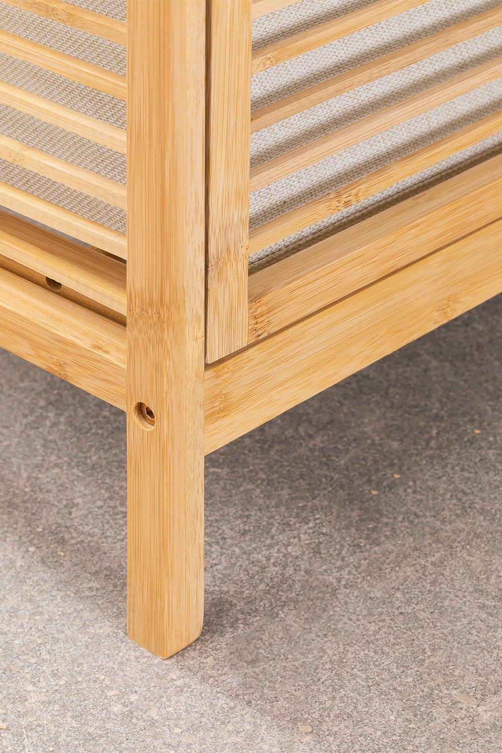 Bamboo Laundry Basket with Shelf Lauren SKLUM