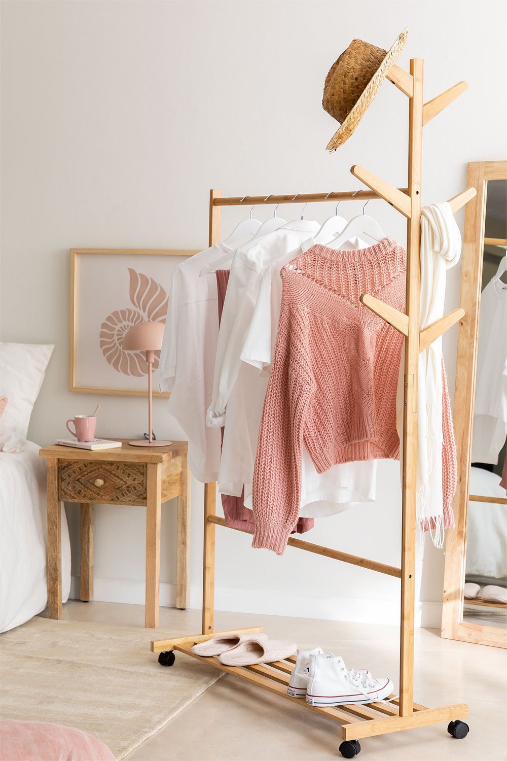 Bamboo Coat Rack on casters Bogart, gallery image 1