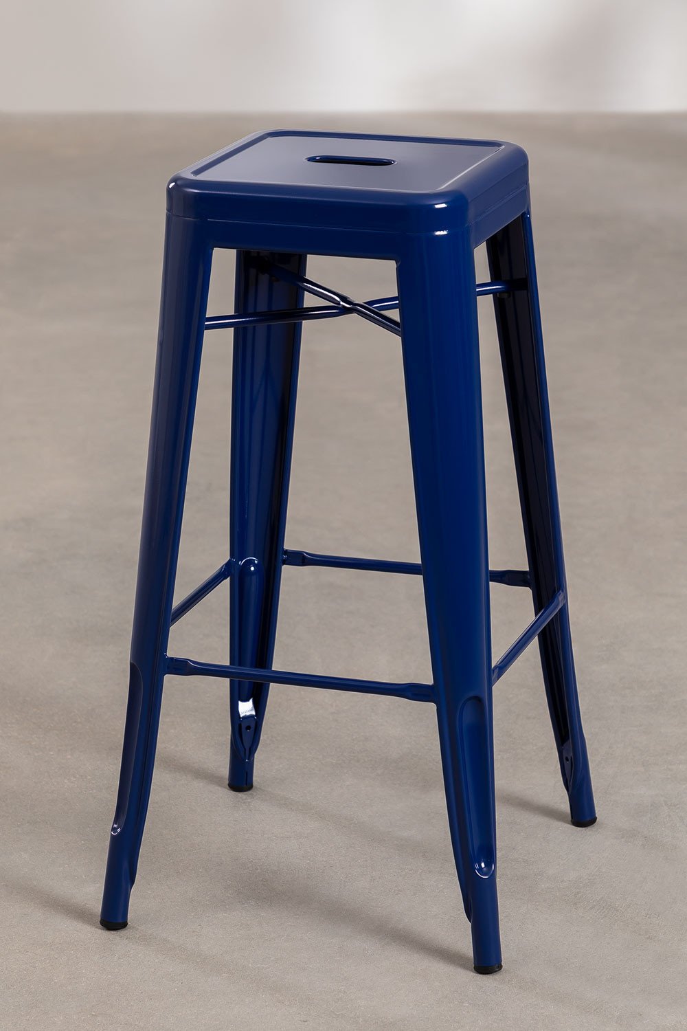 4-Pack high stools 75 cm in navy blue steel Lix, gallery image 2
