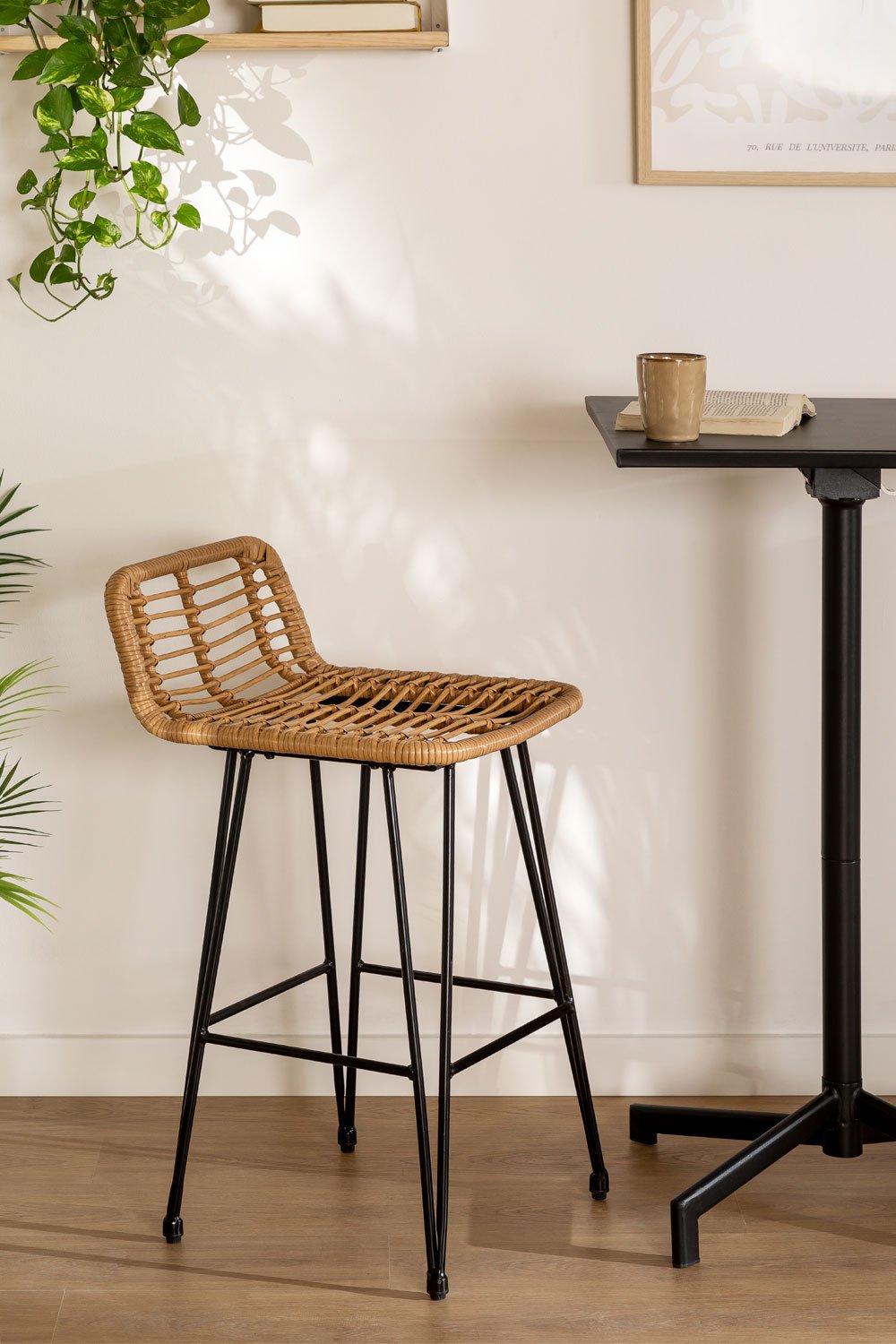 Synthetic Rattan High Stool (66.5 cm) Meibel - SKLUM