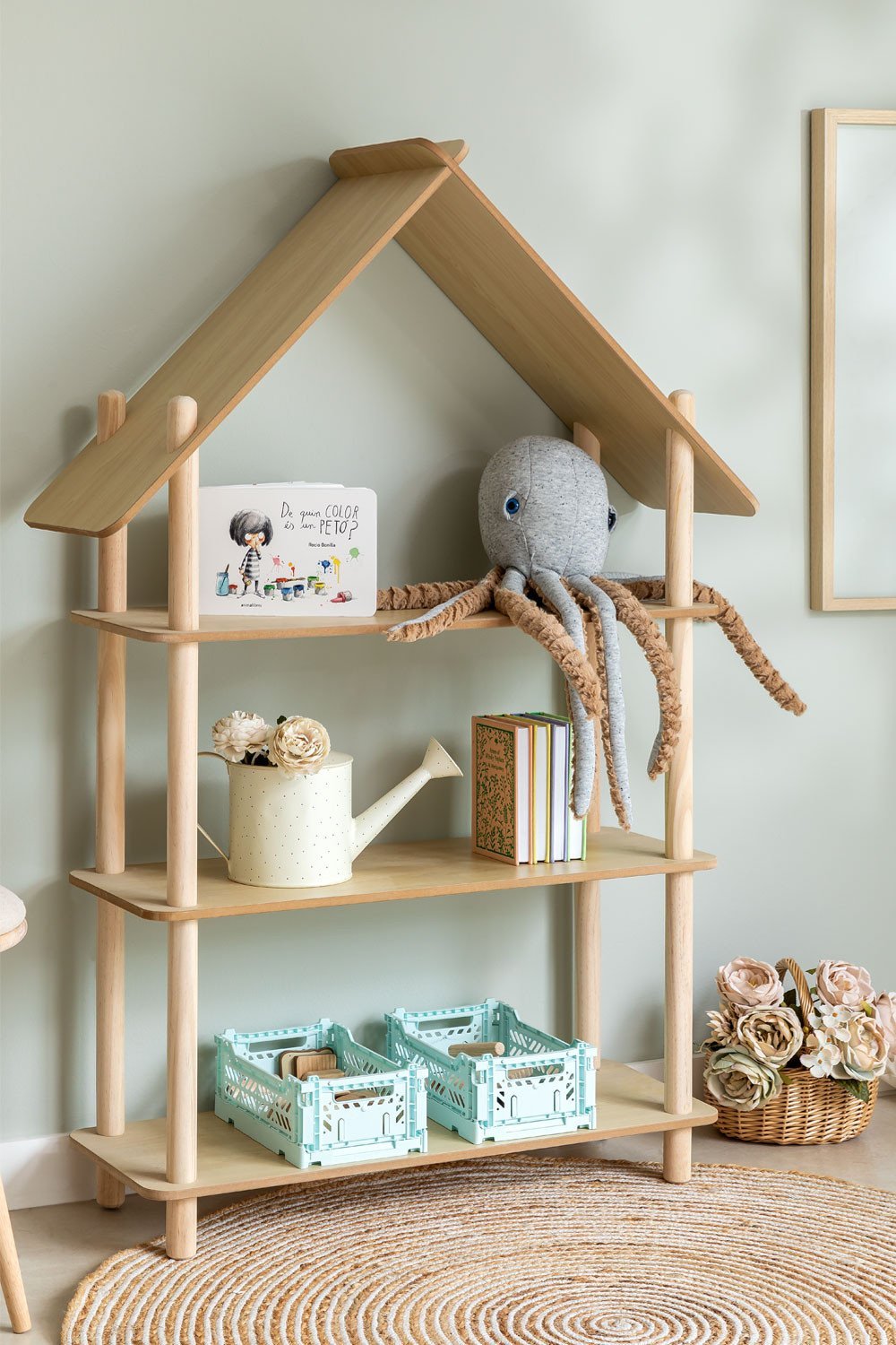 Zita Kids Shelf with 3 Wood Shelves, gallery image 1