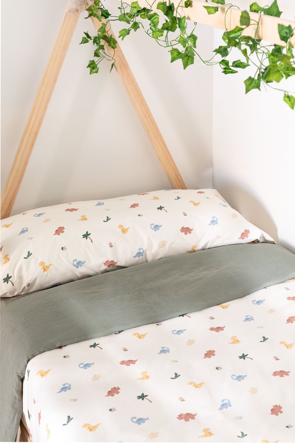 Cotton Bed Pillowcase 90 cm Dino Party Kids, gallery image 1