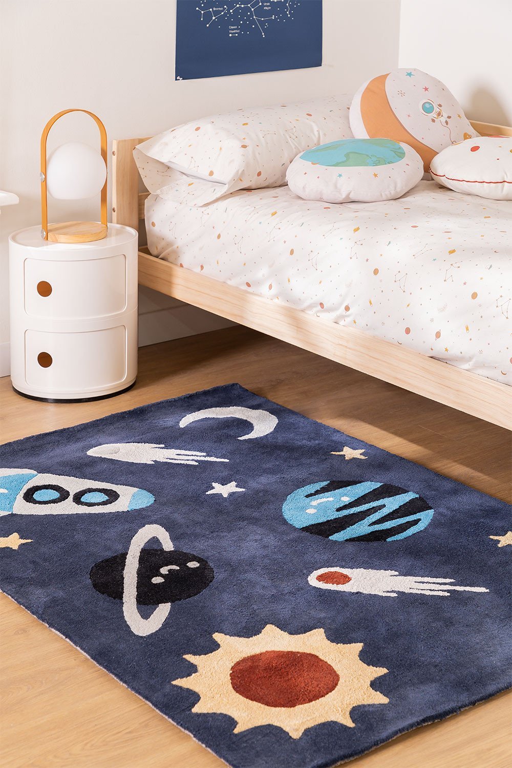 Cotton Rug (140 x 100 cm) Space Kids, gallery image 1