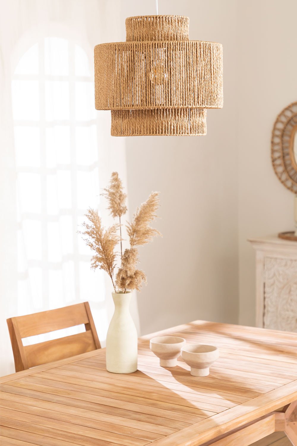Kena Braided Paper Ceiling Lamp, gallery image 1