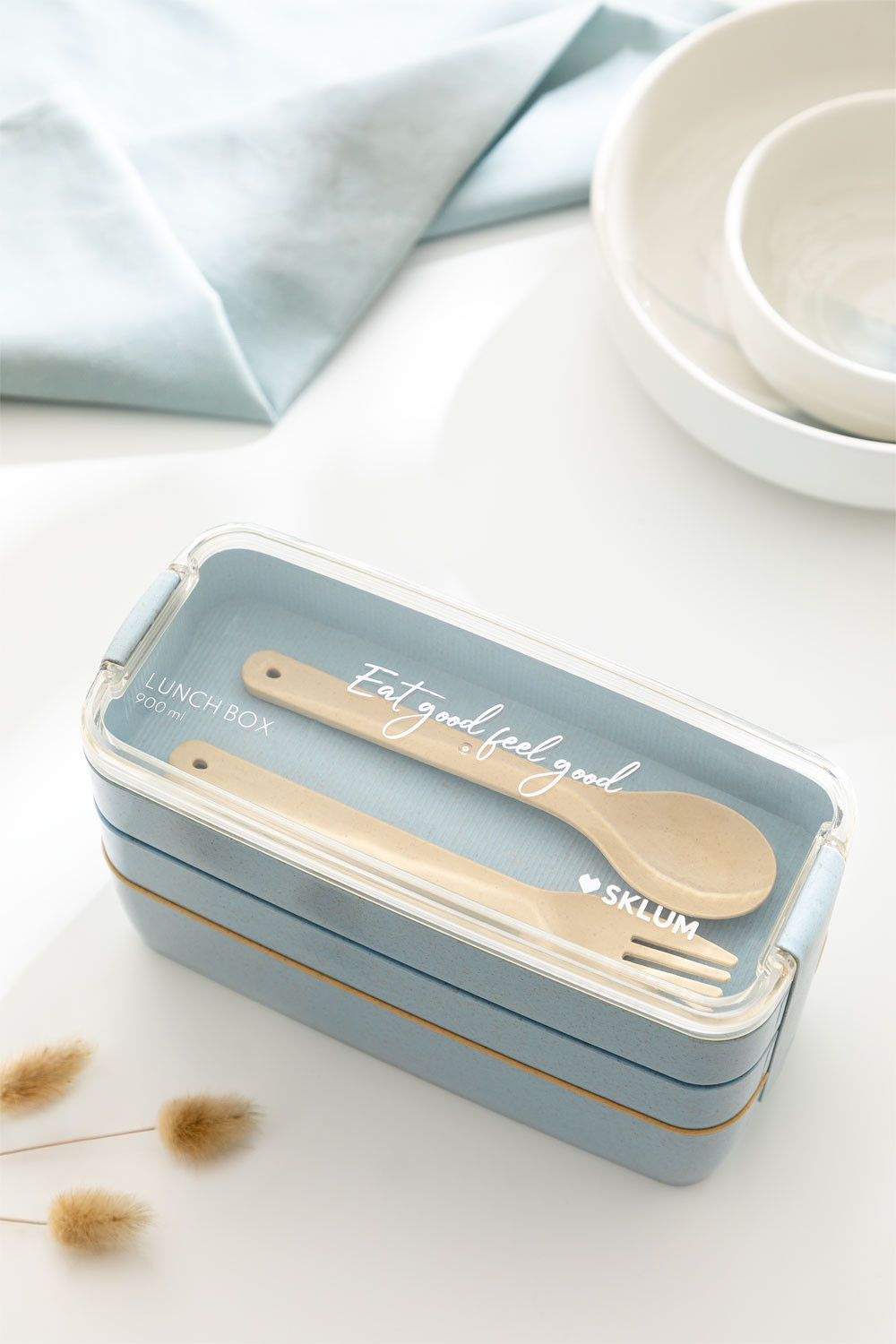 Suaret Lunch Box Bento Box with Cutlery 900 ml SKLUM