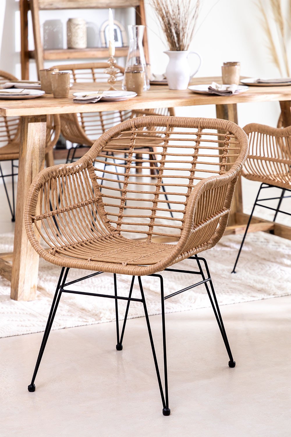 Synthetic Rattan Dining Chair Zole, gallery image 1