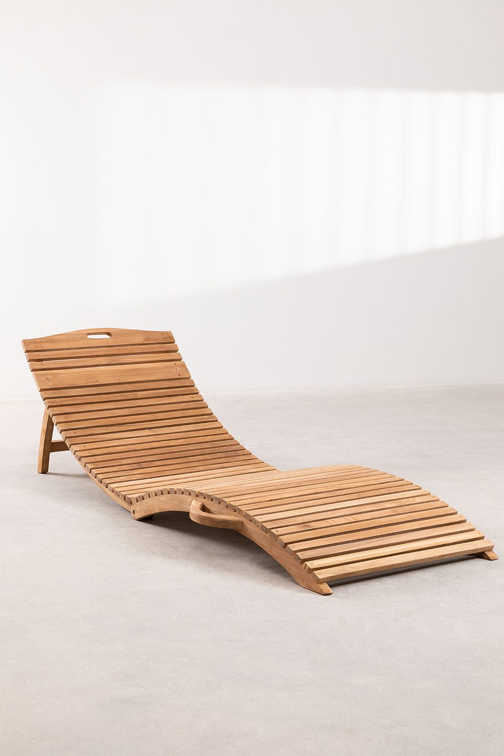 Kedas Teak Wood Foldaway Lounger, gallery image 2