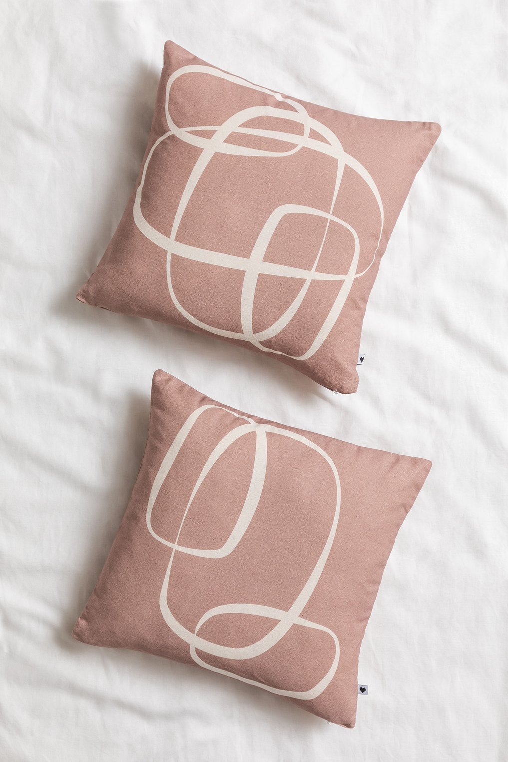 Set of 2 Square Cotton Cushion Covers (45x45 cm) Cilion Style, gallery image 1