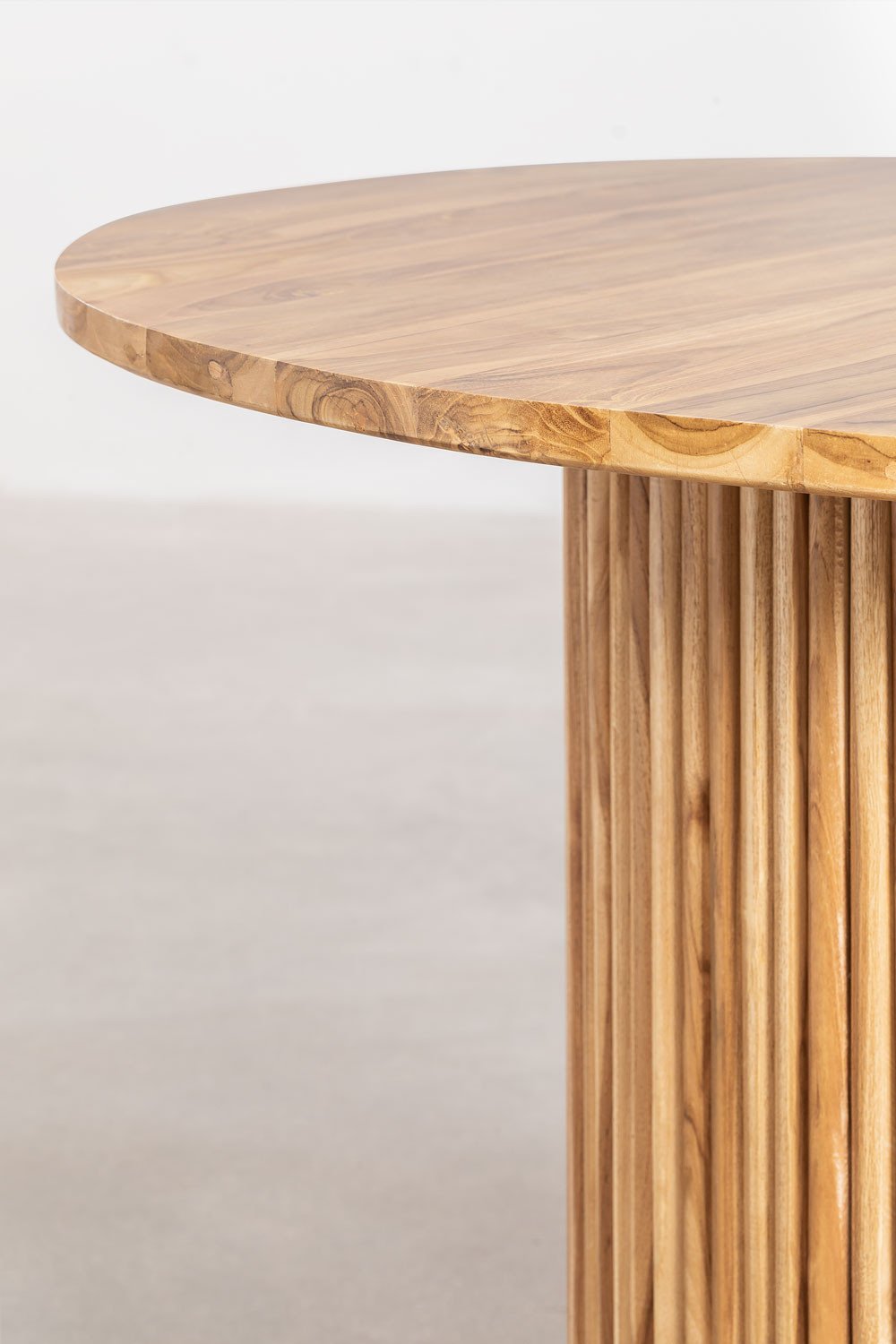 Round Dining Table in Teak Wood (Ø100 cm) Randall SKLUM
