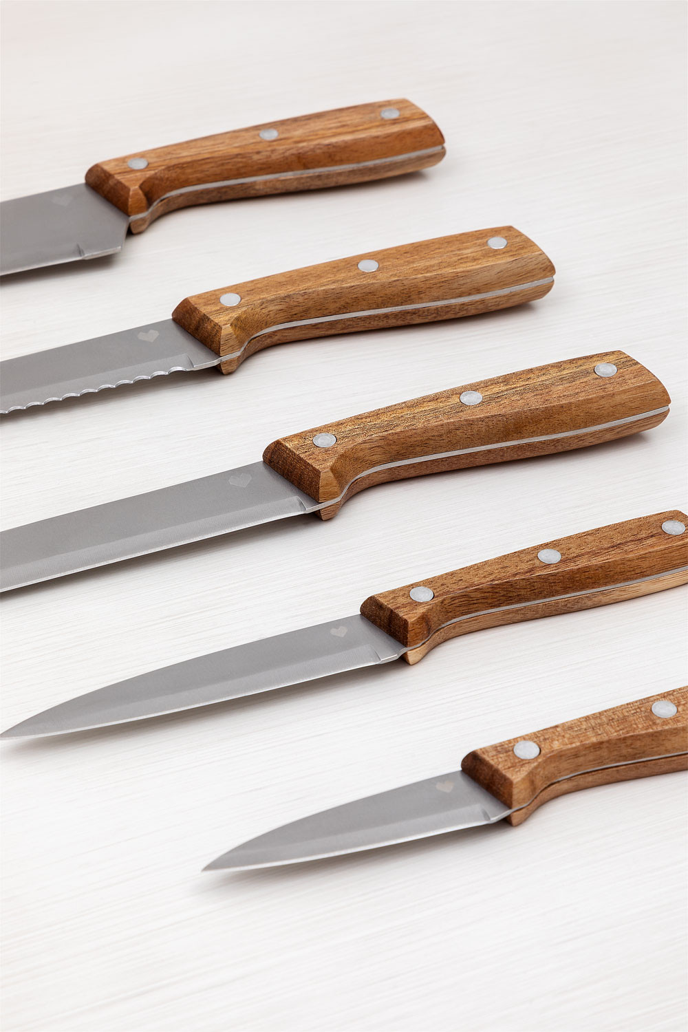 Set of Kitchen Knives with Wooden Block Espe SKLUM