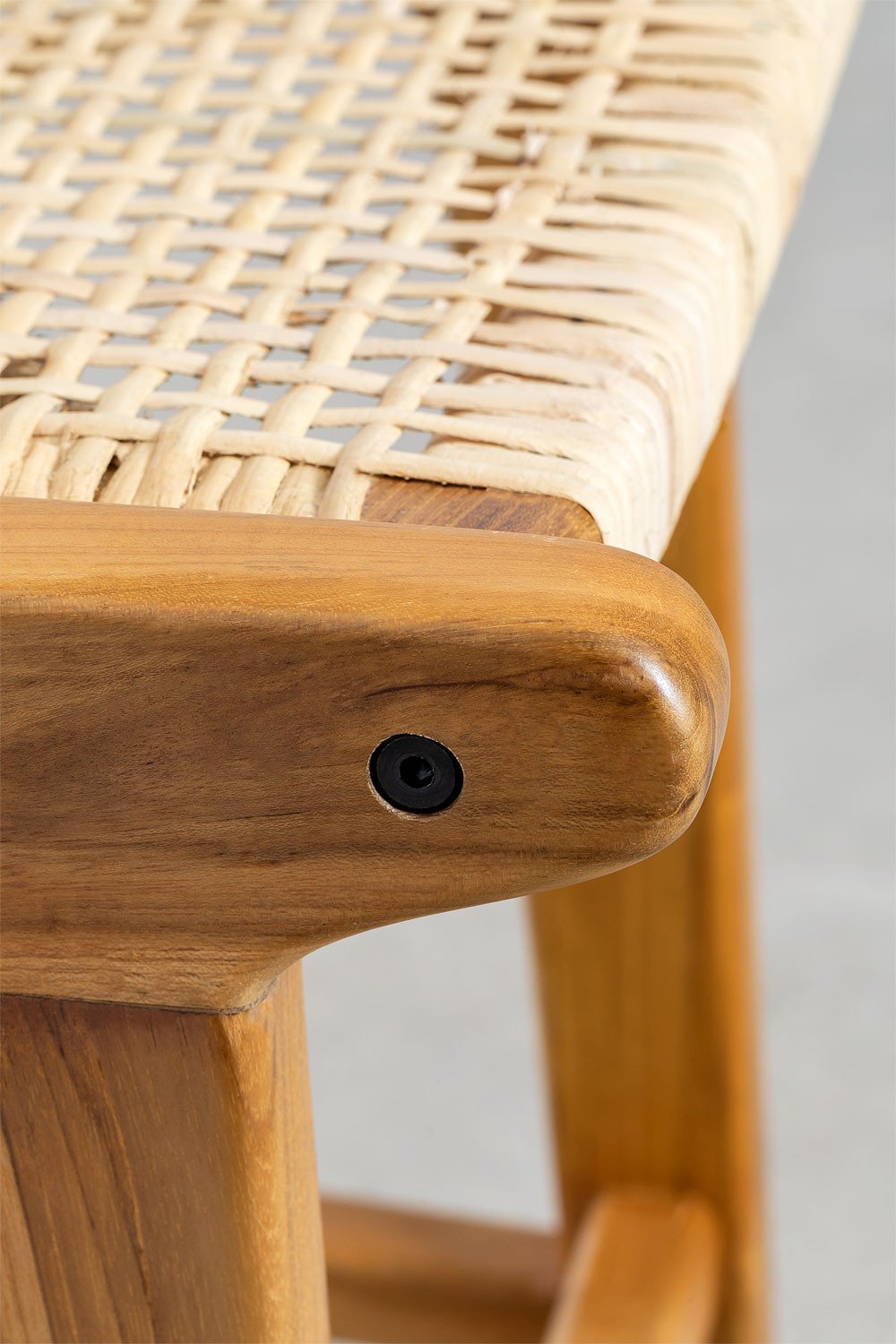 High stool 60 cm in Catua teak wood, gallery image 6