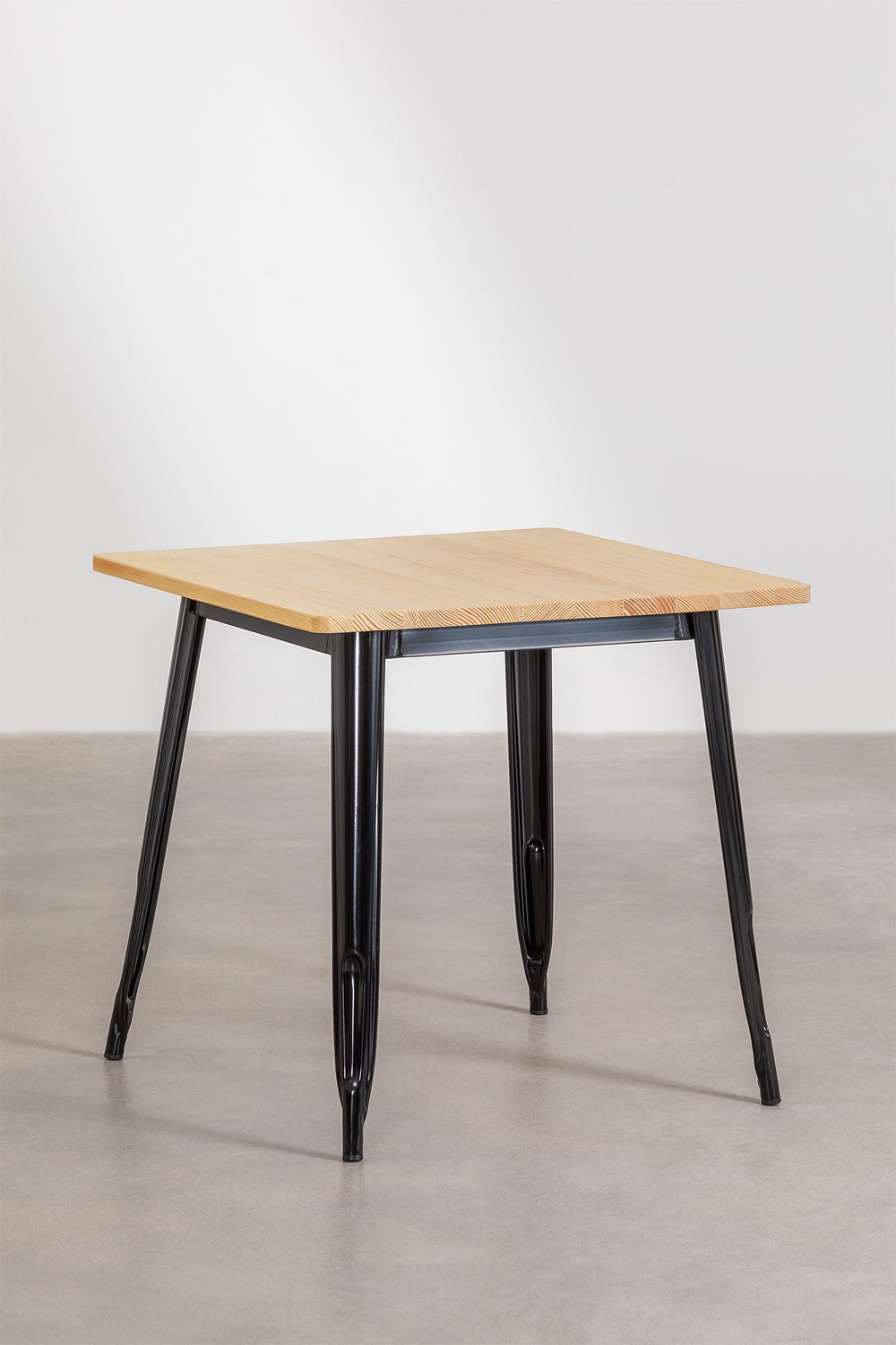 Square Dining Table in Wood and Steel (80x80 cm) LIX, gallery image 2