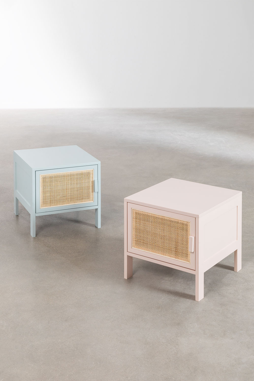 Rattan and deals wood side table