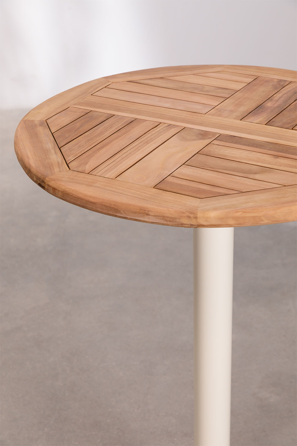 Round Teak Wood Bar High Table Chack Colors SKLUM