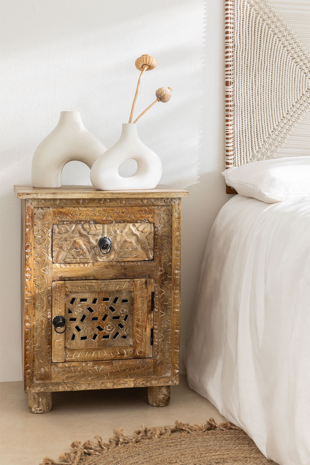 Wooden Bedside Table Karachi Style SKLUM
