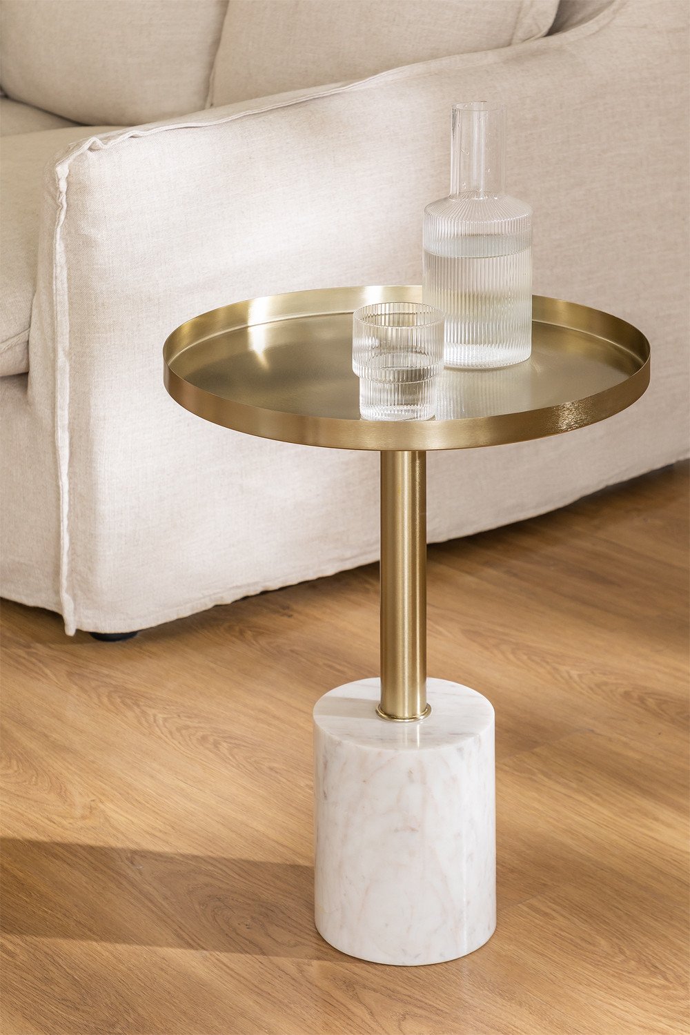 Marble & Metal Side Table Mayel, gallery image 1
