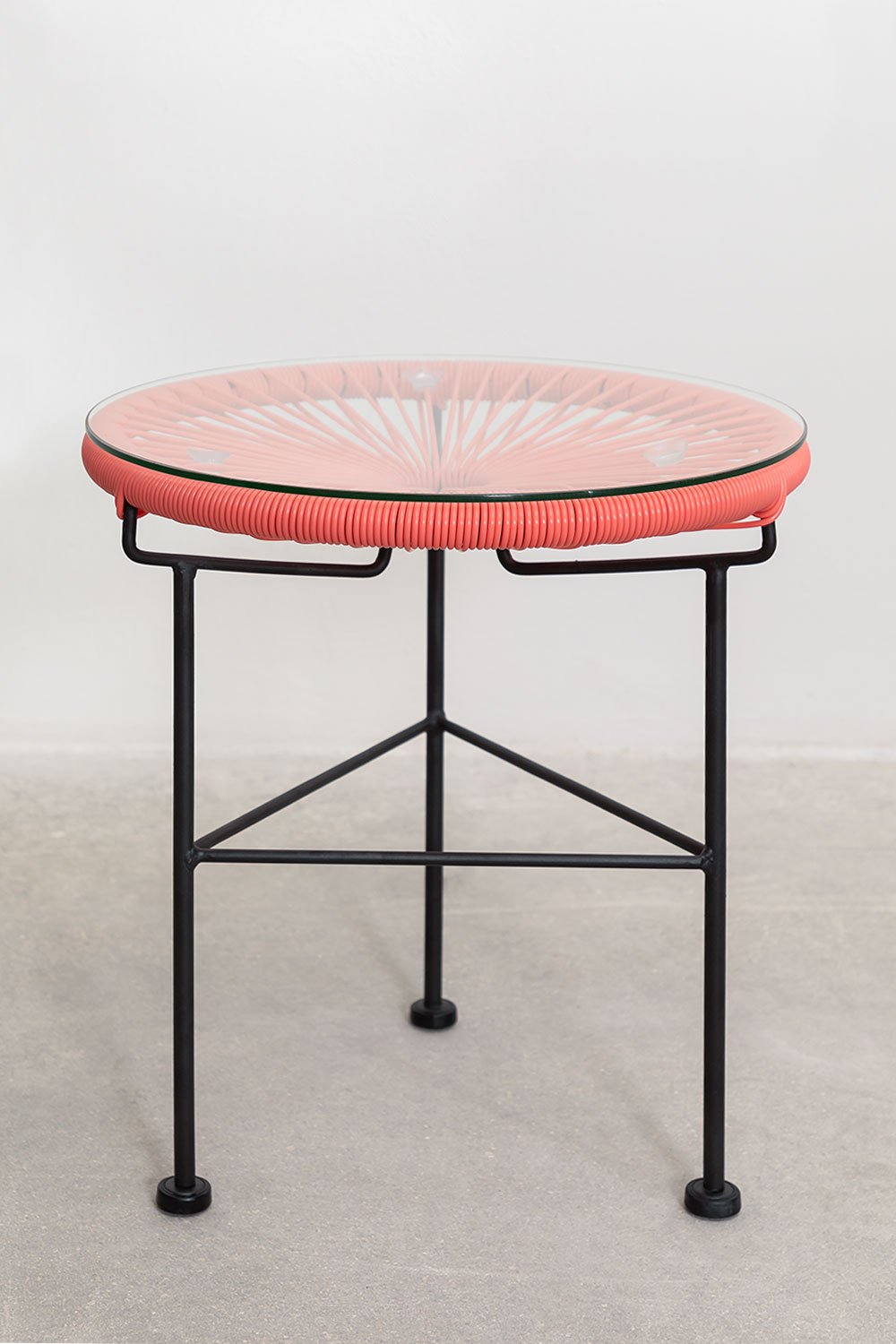 Round side table Ø45 cm in metal and polyethylene Acapulco, gallery image 1