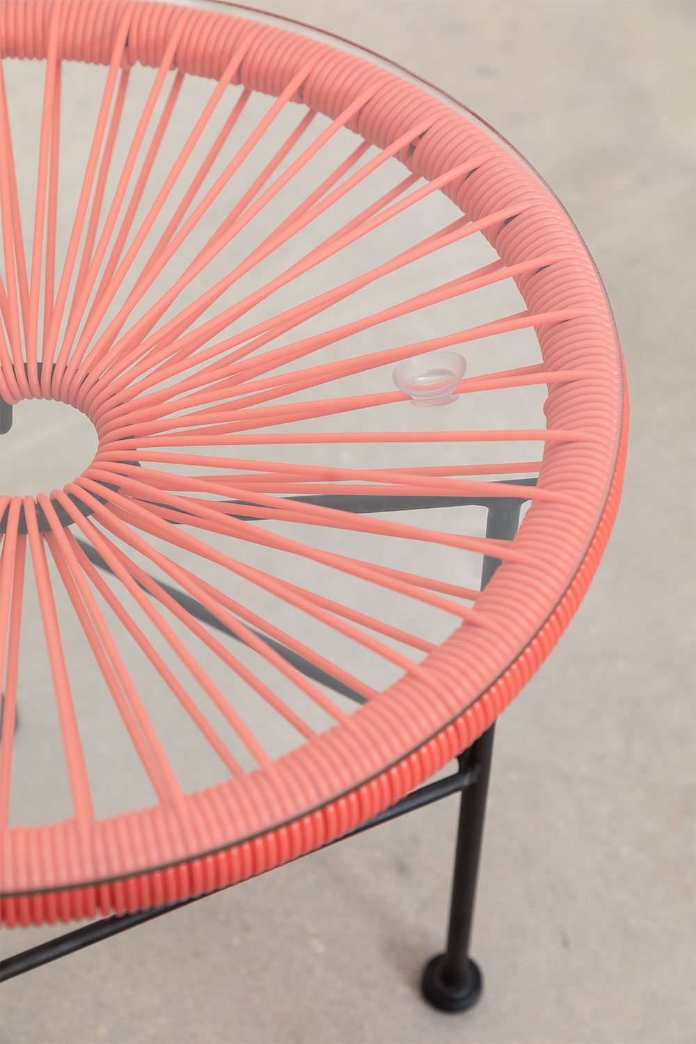 Round side table Ø45 cm in metal and polyethylene Acapulco, gallery image 2
