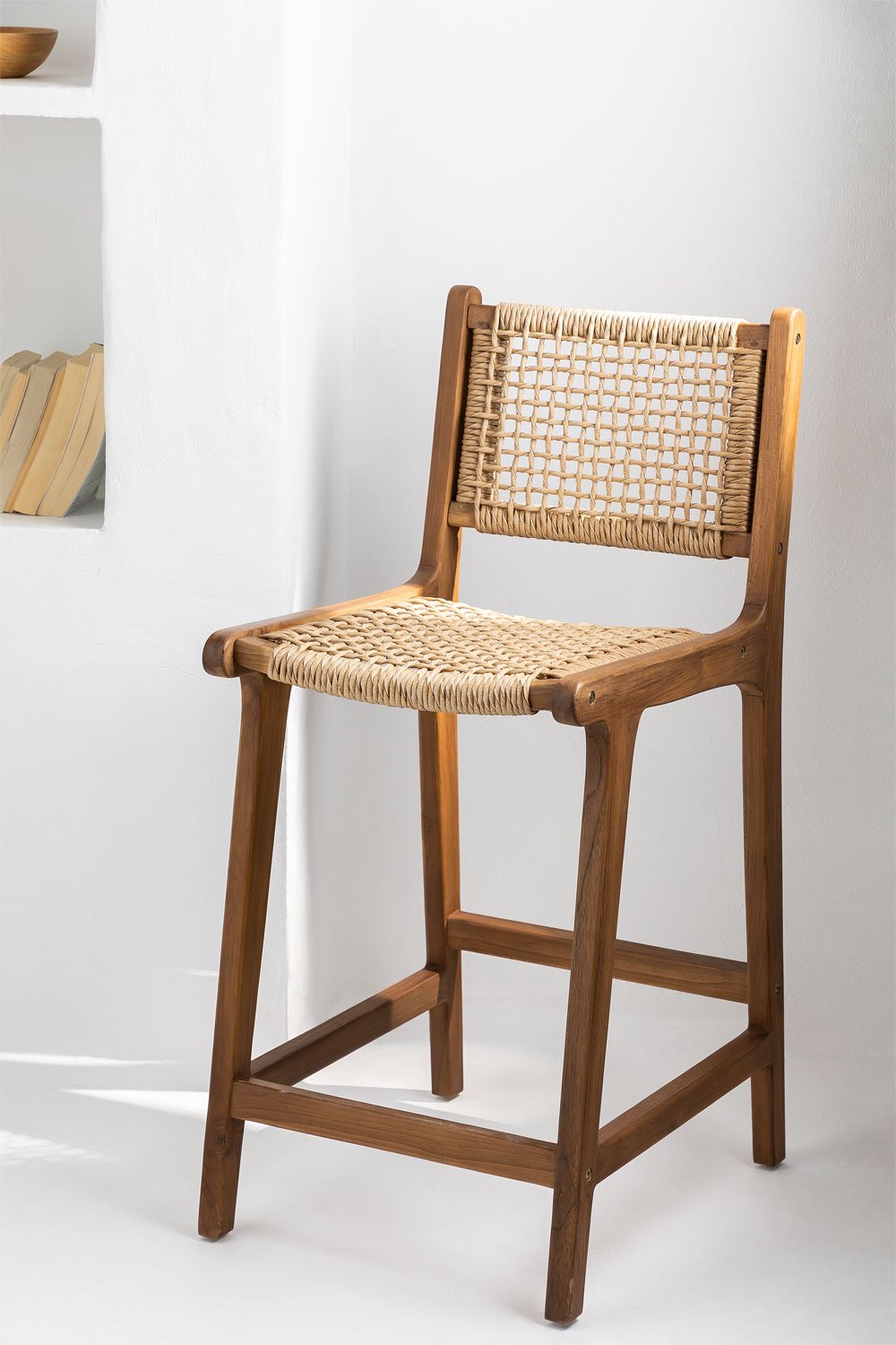 Malmo teak high stool (66 cm) , gallery image 1