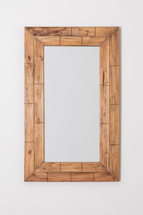 Rectangular Recycled Wood Wall Mirror Mirio