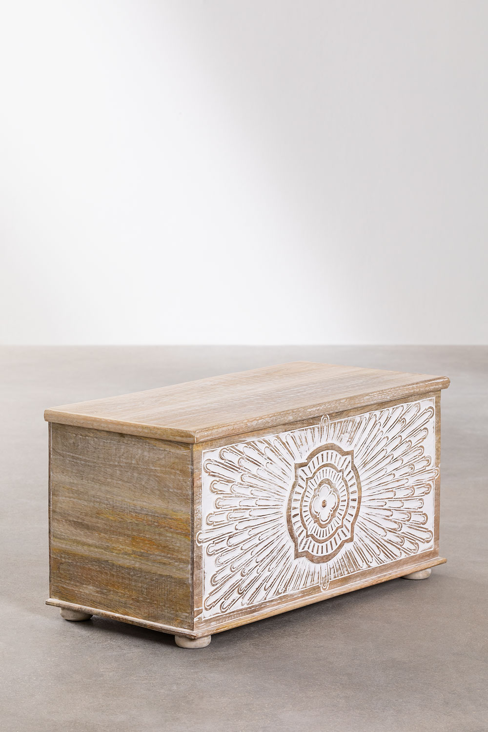 Natural wood deals ottoman