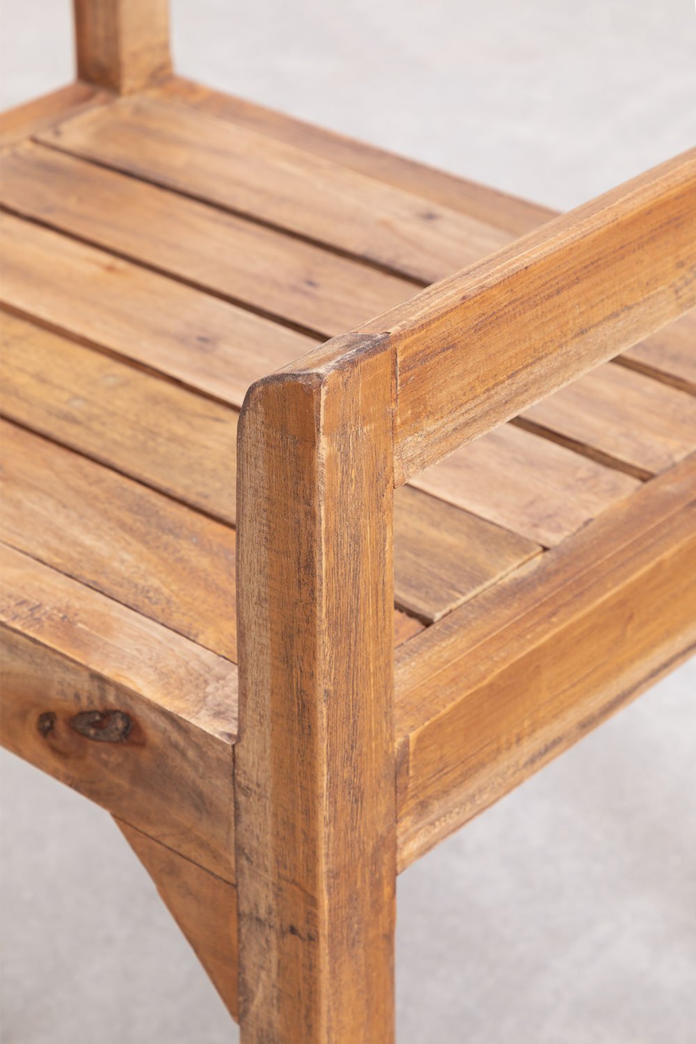 Recycled Wooden Bench with Armrests Parans, gallery image 4