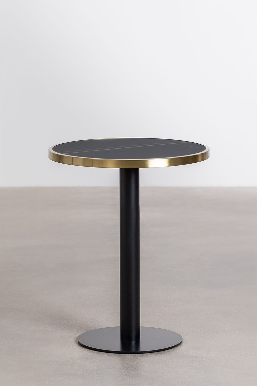 Round Bar Table in Stoneware (Ø60 cm) Amaretto, gallery image 1