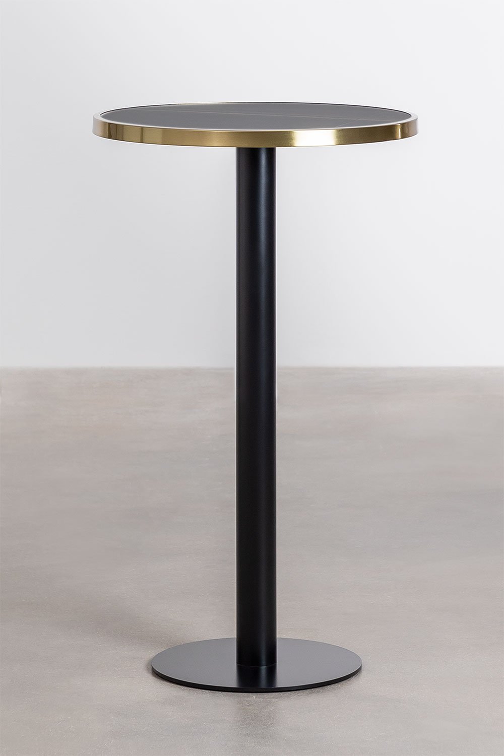Round High Bar Table in Stoneware (Ø60 cm) Amaretto, gallery image 1