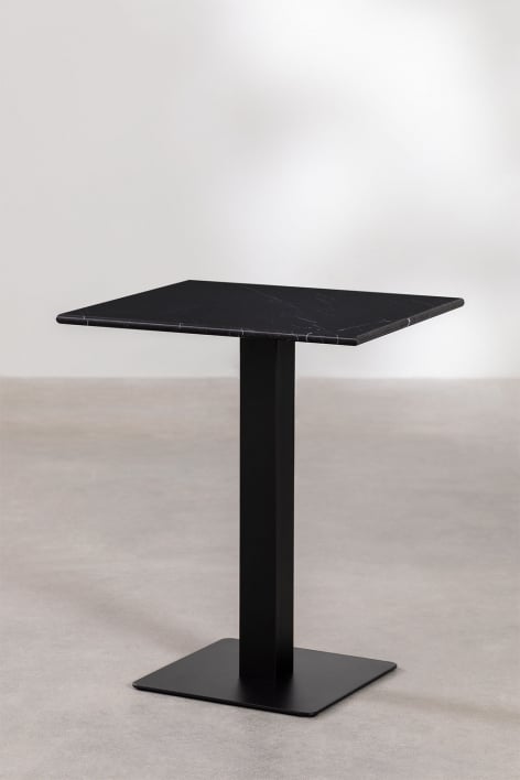 Square Bar Table in Livanto Marble - Black Marble