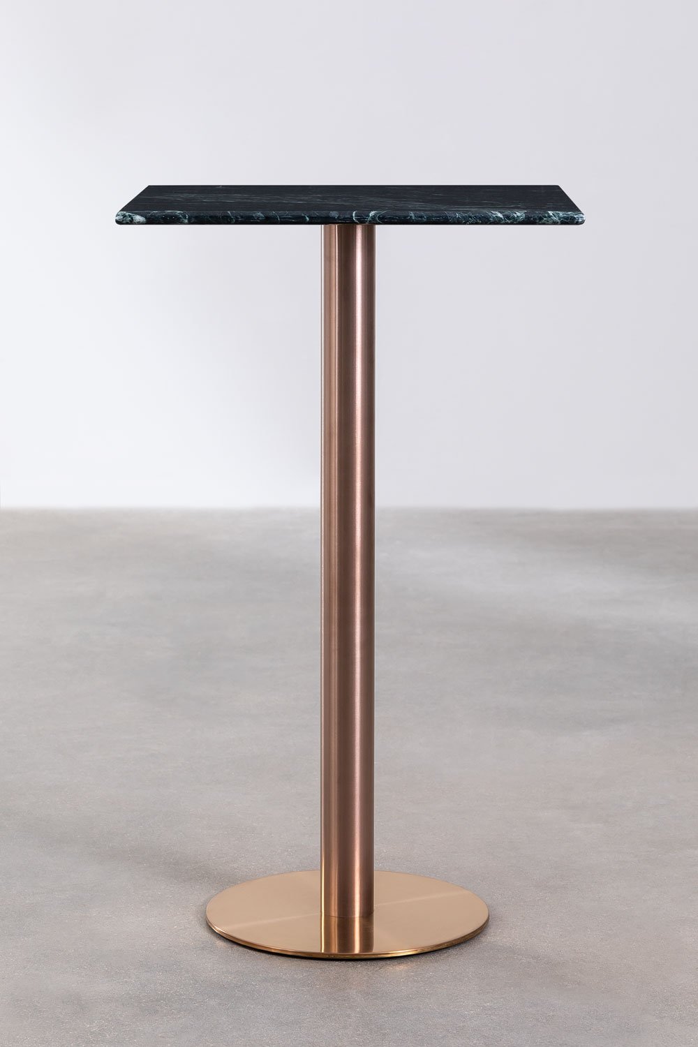 Square 60x60 cm high bar table in Cosmopolitan marble, gallery image 2