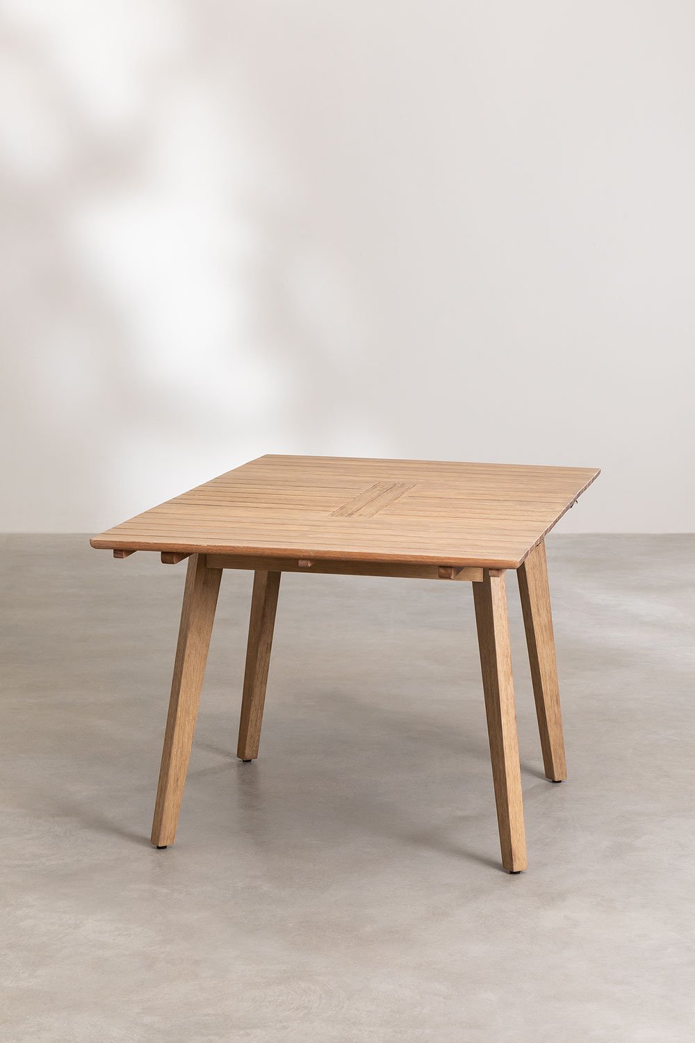 Extendable Rectangular Wood Dining Table (90-150x90 cm) Naele, gallery image 3