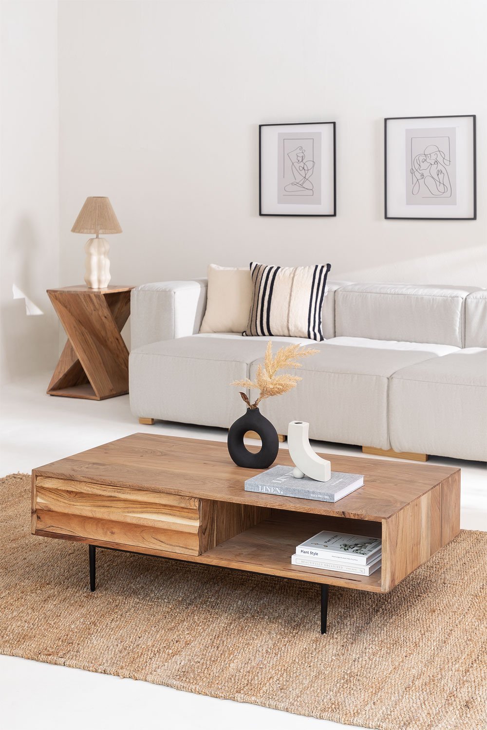 Coffee Table in Acacia Wood Petter, gallery image 1