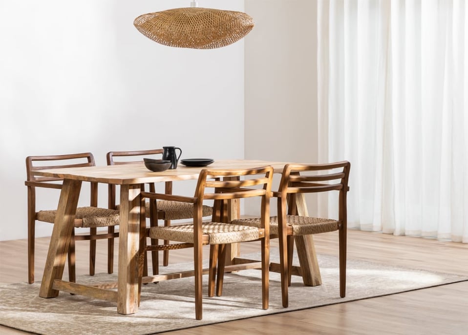 Mango Wood  Rectangular  Dining Table (160 x 90 cm) Zarek