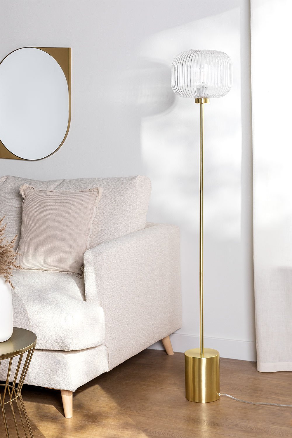 Glass on sale floor lamp