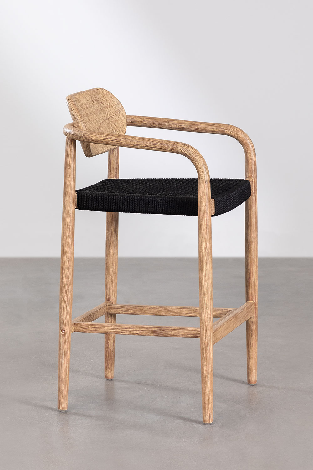 Garden Set of Square High Table (90x90 cm) & 4 Wooden High Stools Naele