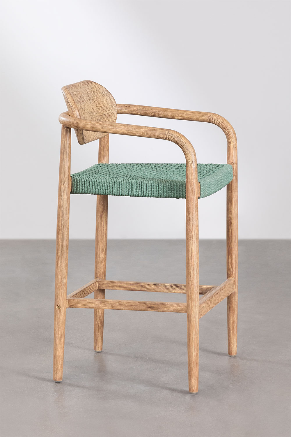 Garden Set of Square High Table (90x90 cm) & 2 High Wooden Stools Naele