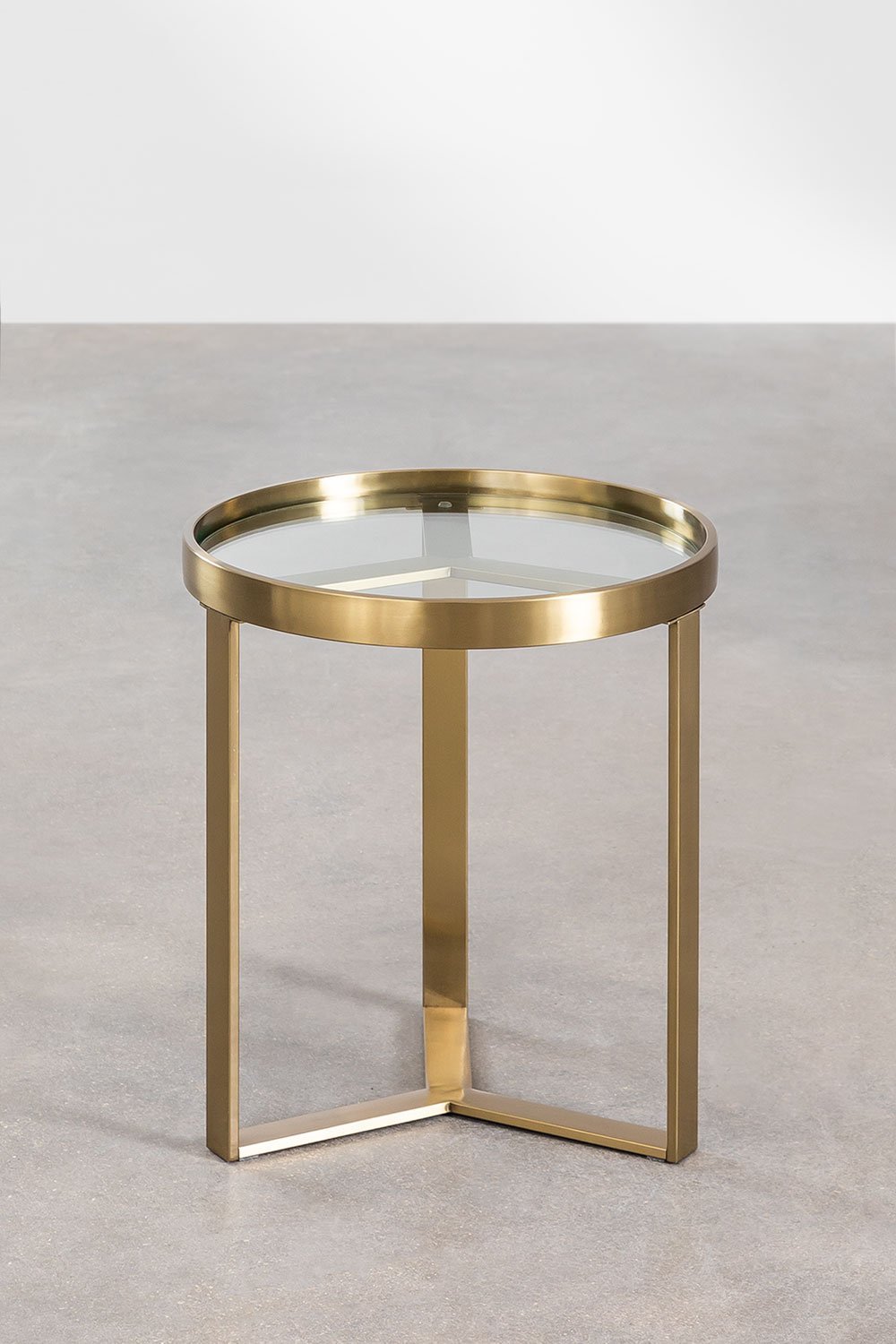 Glass & Steel Side Table (Ø45 cm) Amelia, gallery image 3