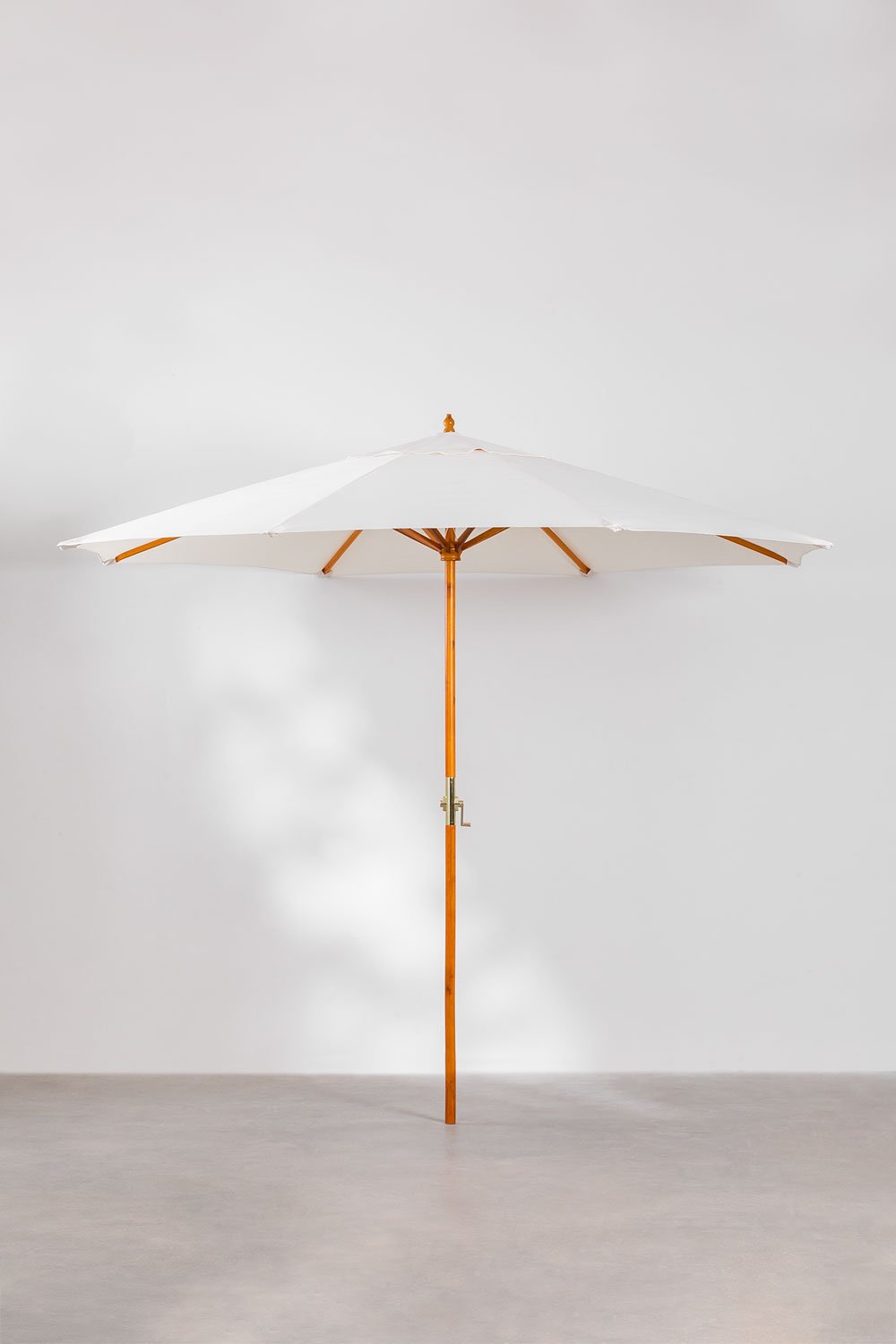 Cretas wood and fabric parasol (Ø290 cm), gallery image 1