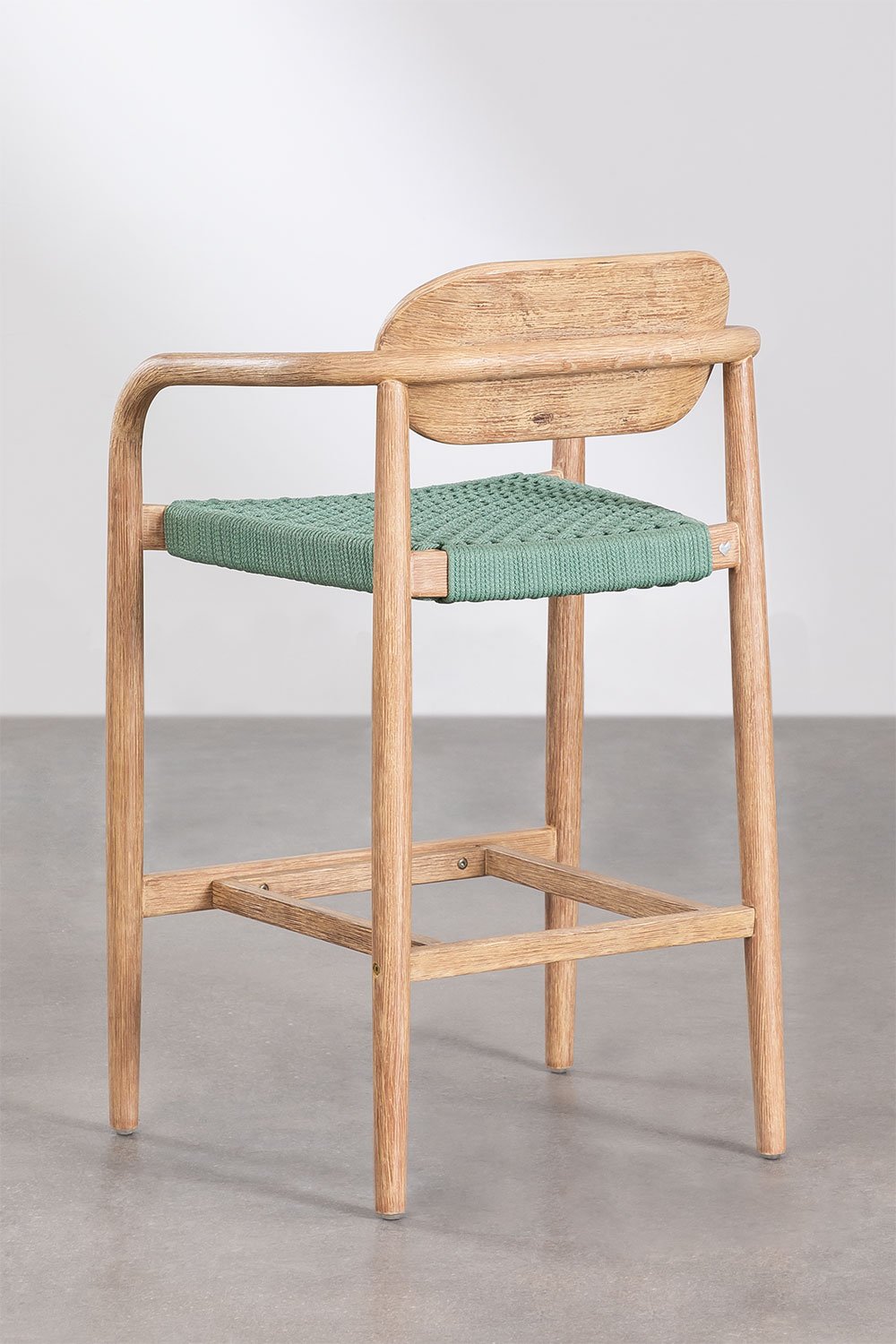 Garden Set of Square High Table (90x90 cm) & 2 High Wooden Stools Naele