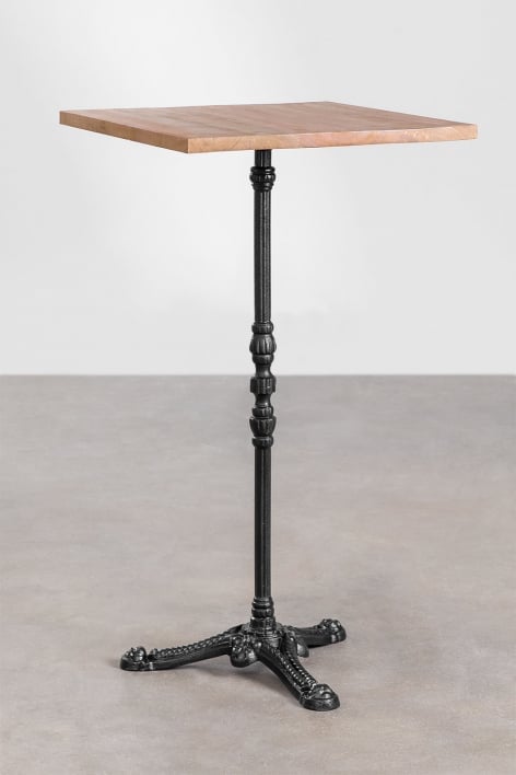 Square Acacia Wood High Bar Table Aztec