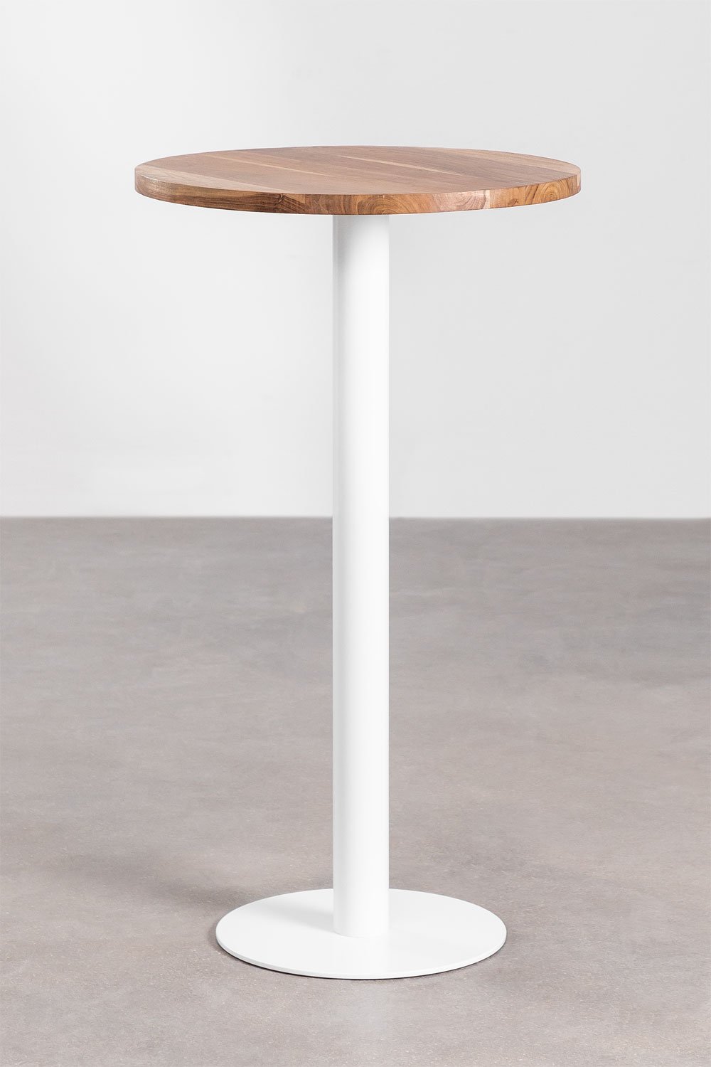 Round Acacia Wood High Bar Table Macchiato, gallery image 1