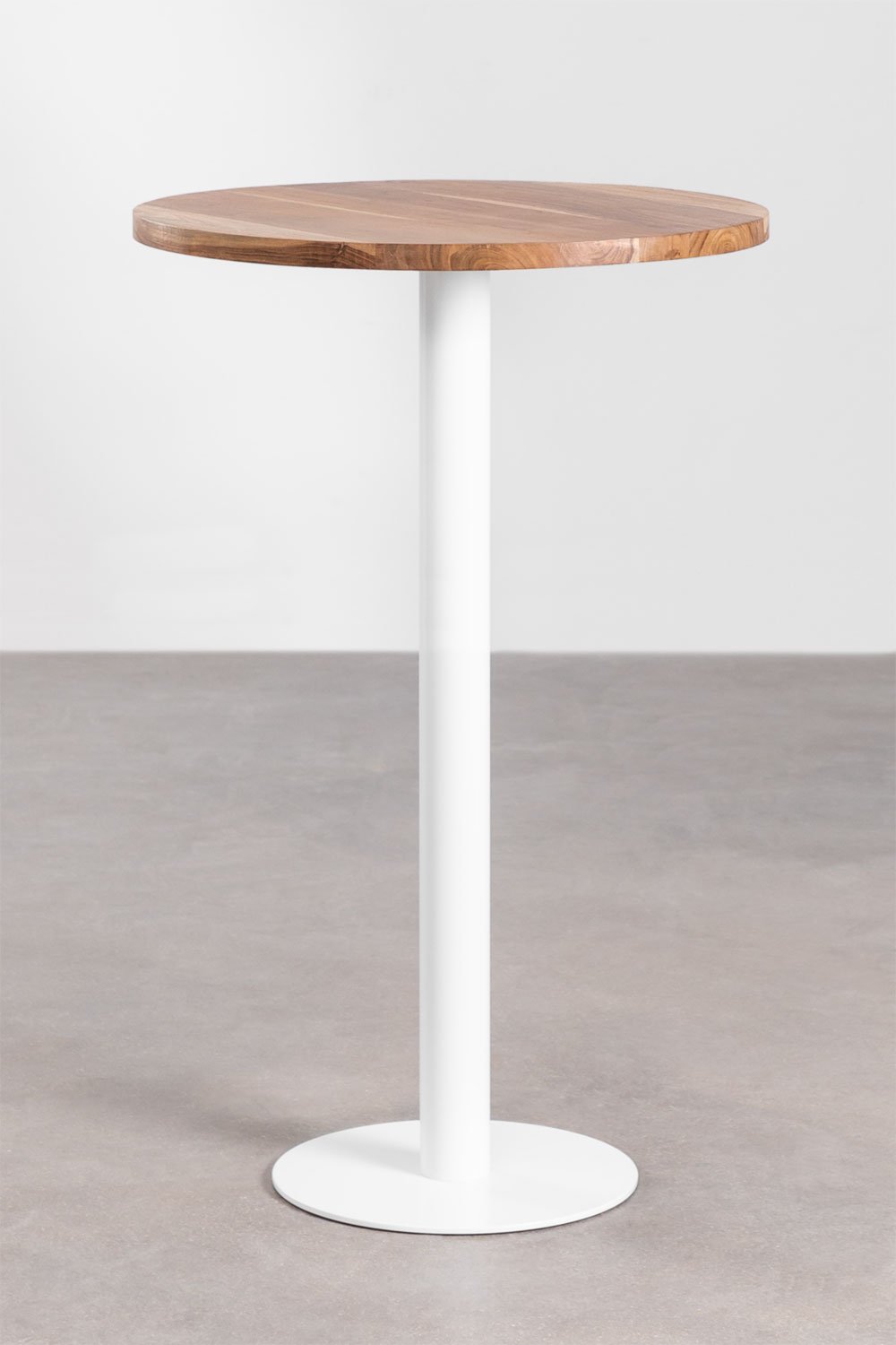 Round Acacia Wood High Bar Table Macchiato, gallery image 1