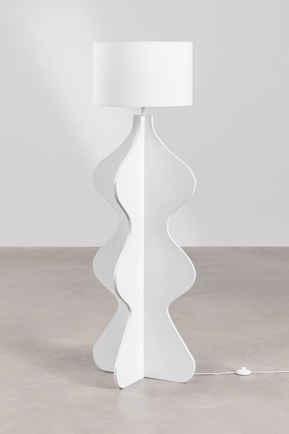 White plaster store floor lamp