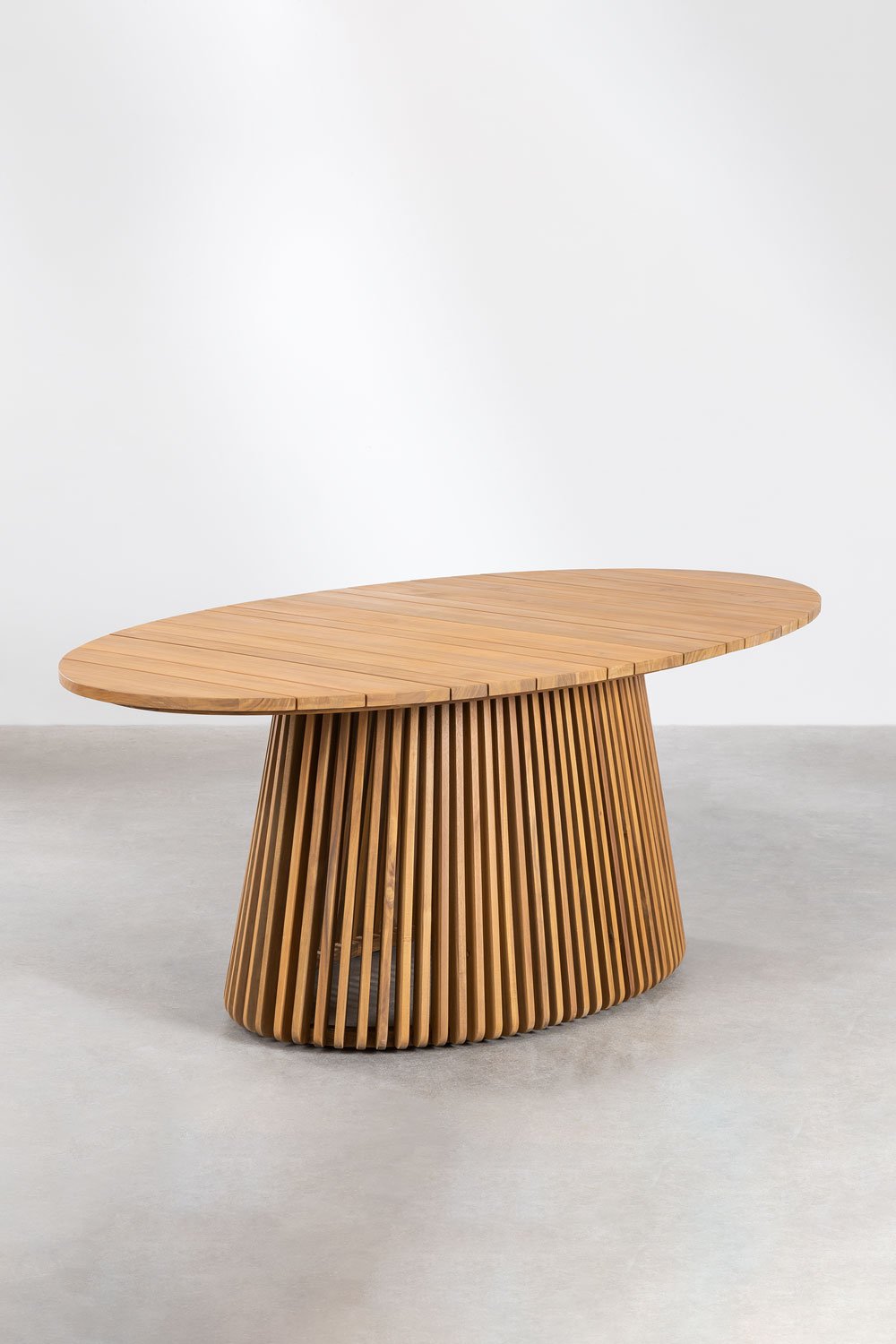 Oval Acacia Wood Garden Table (200x110cm) Mura, gallery image 2