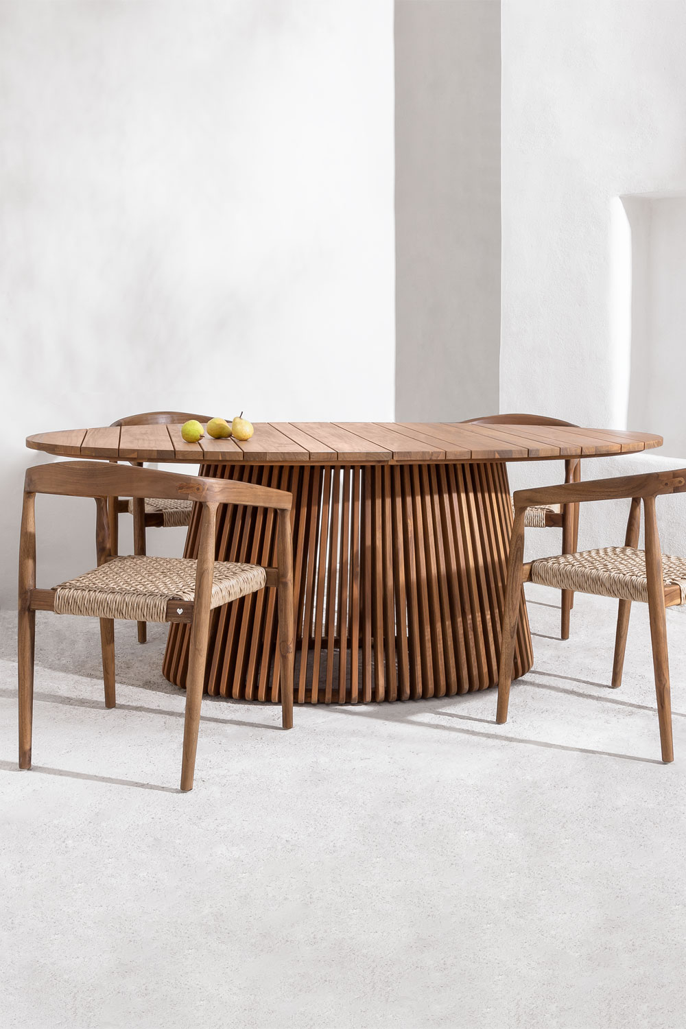 Wooden oval garden table hot sale