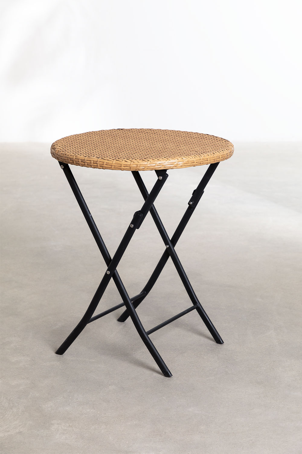 Plastic rattan store side table