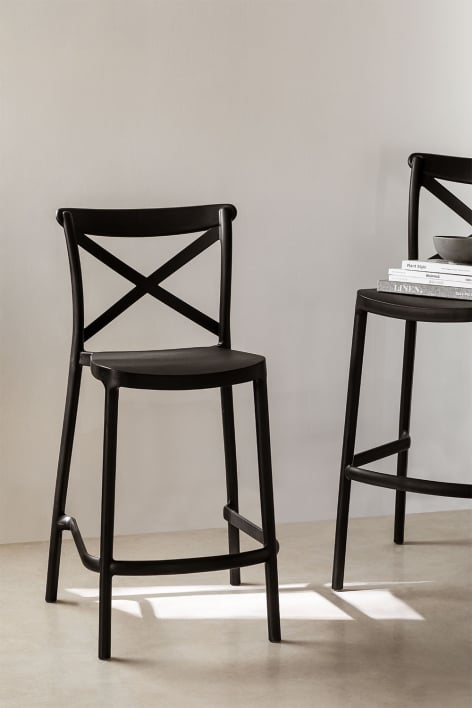 High stool 65 cm stackable in black polypropylene Otax - Black